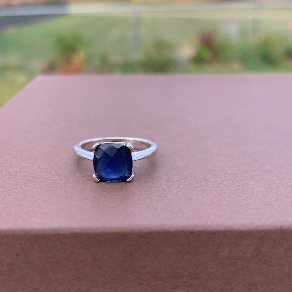 Sterling silver ring with blue stone size 8.5